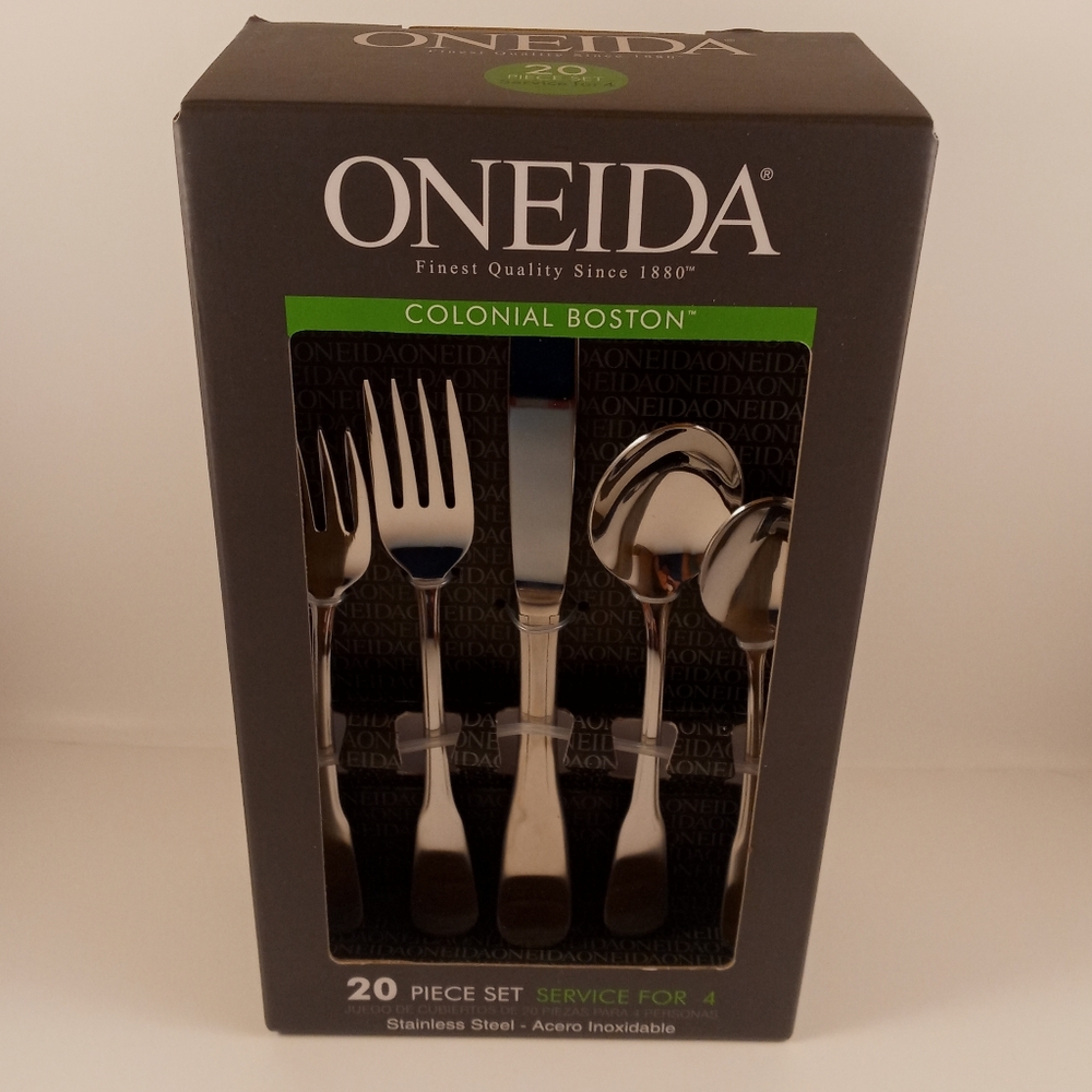 New Oneida Colonial Boston Silverware Set. 20 pc. Service for 4.